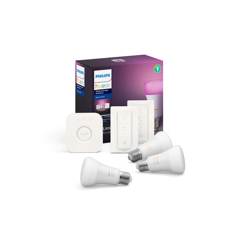 Kit Philips Hue 3 Lamparas Wca + Bridge + 2 Dim Switch