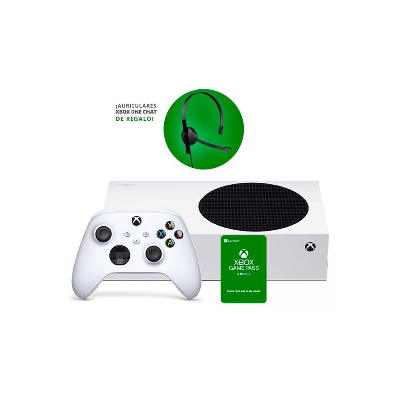Consola Xbox Series S+ Gamepass 3 meses de consola + Auricular Xbox One Chat de regalo