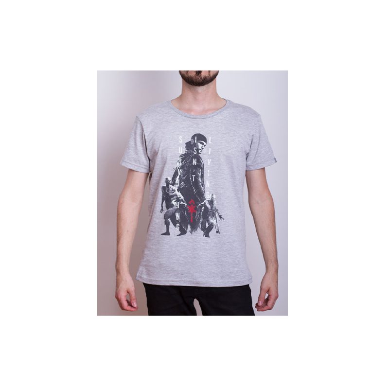 Remera Days Gone Surviving Isn’t Living Unisex Gris S