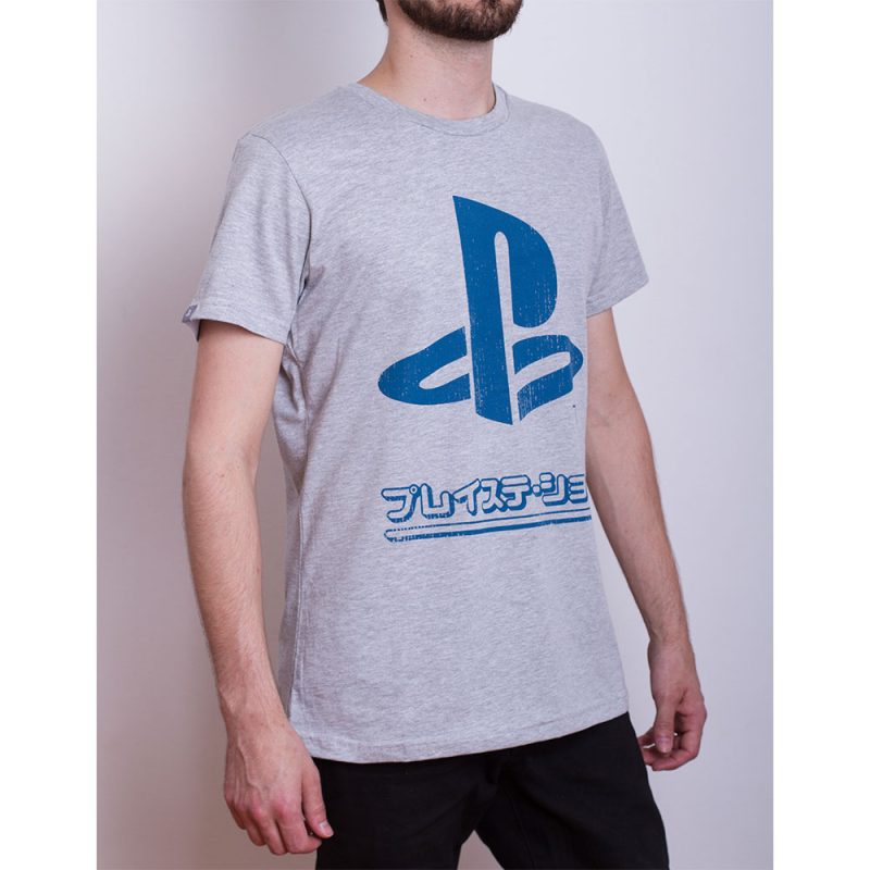 Remera Playstation - Japon - Hombre Gris XXS