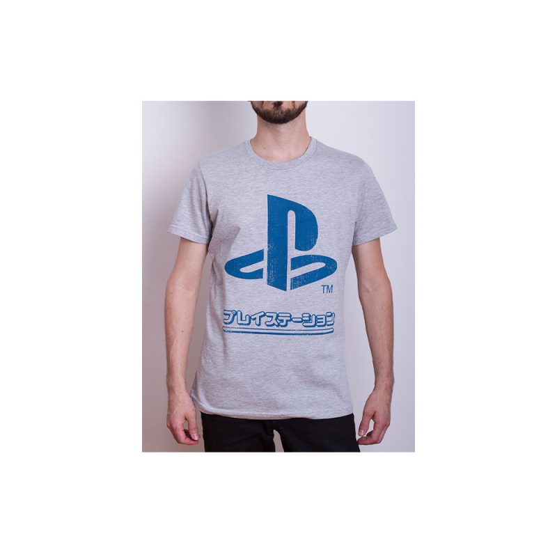 Remera Playstation - Japon - Hombre Gris XXS