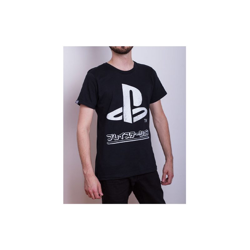 Remera Playstation Japon Hombre Negra XL