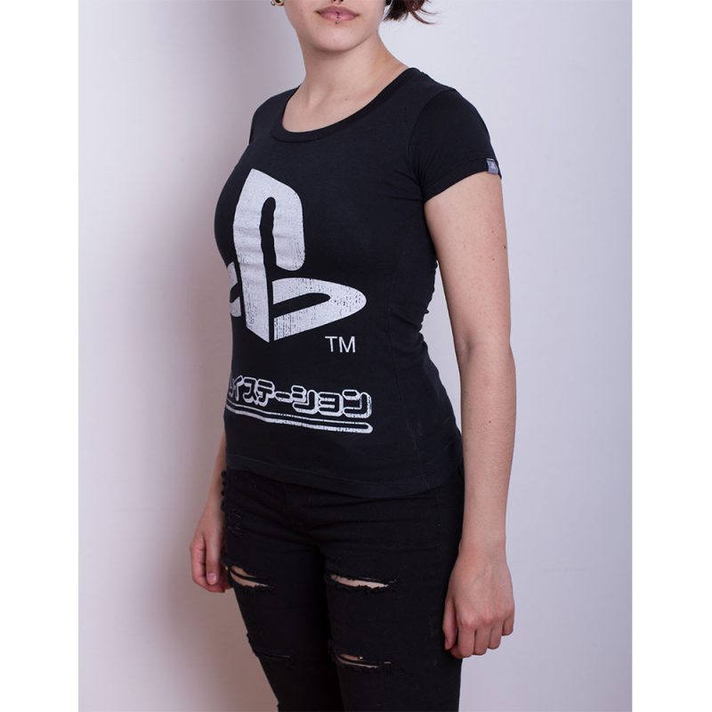Remera Playstation - Japon - Mujer Negra S - Imagen 2