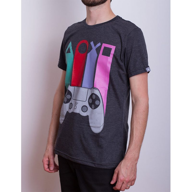 Remera Playstation - Joystick - Hombre Gris Oscuro XXL - Imagen 2