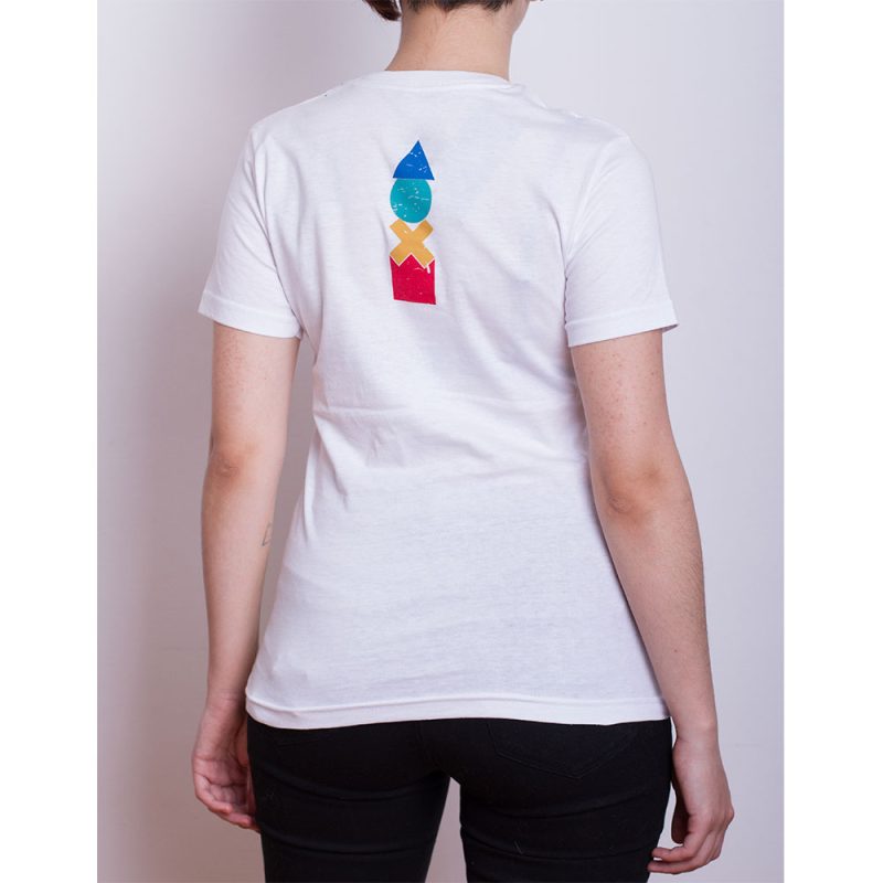 Remera Playstation - Retro Colors - Mujer Blanca XS