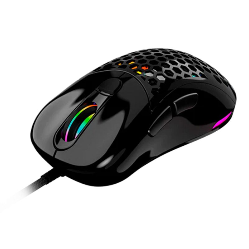 Combo Vsg Mouse Aquila Air Negro Con Skin Amarillo Brillante