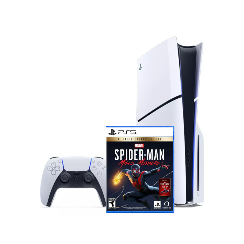 Sony PlayStation 5 Slim 1TB Standard + Spiderman Miles Morales Color Blanco Lectora