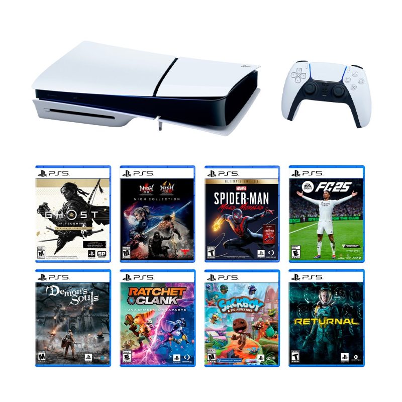 Playstation 5 Slim Standard Edición Mega Bundle (incluye 9 Juegos) + Auricular Lucidsound - Imagen 2