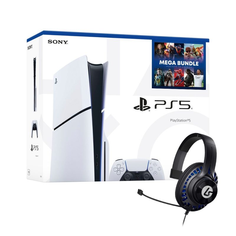 Playstation 5 Slim Standard Edición Mega Bundle (incluye 9 Juegos) + Auricular Lucidsound
